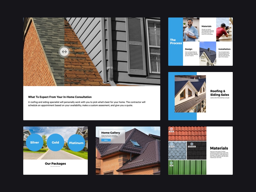 Roofing & Siding - Page Template Pack