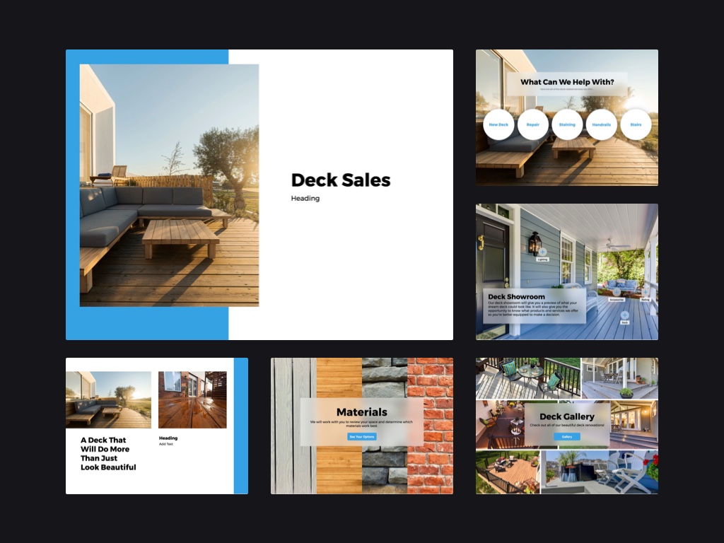 Decks & Outdoors - Page Template Pack
